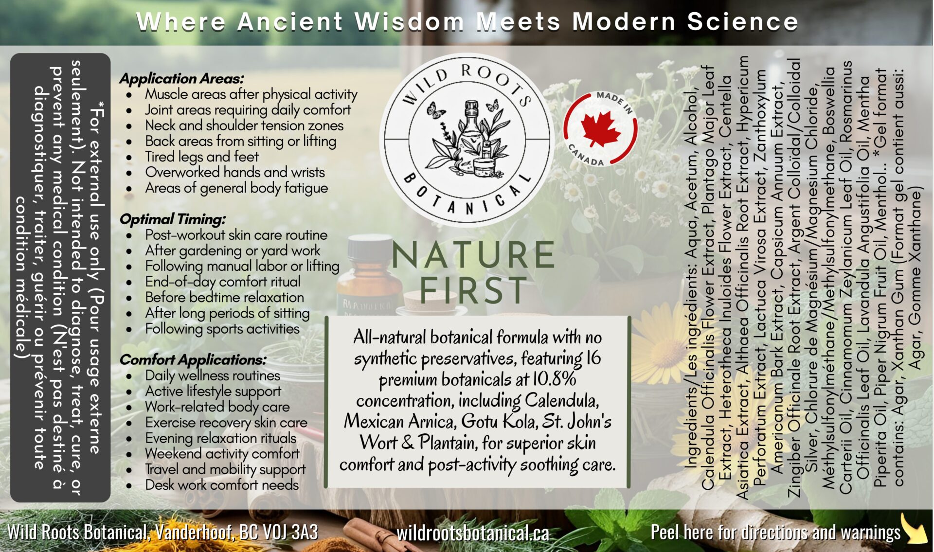 Nature's Recovery Support- Botanical Wellness Gel - 100ml - Image 2